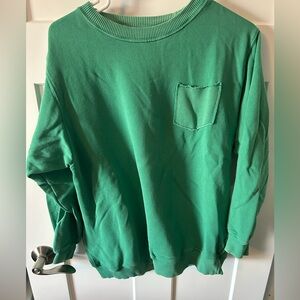 Aerie oversized green sweatshirt with pocket - size XS